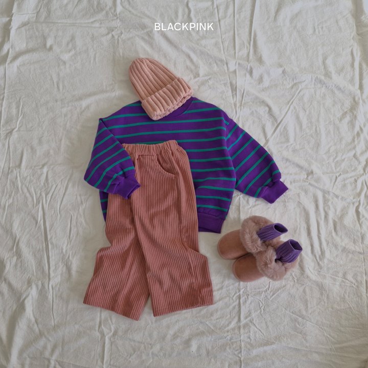 Black Pink - Korean Children Fashion - #kidzfashiontrend - Stripe Fleece Sweatshirts - 10