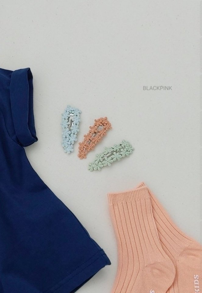 Black Pink - Korean Children Fashion - #magicofchildhood - Flower Hairclip Set (set of 5) - 3