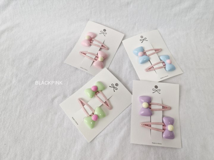 Black Pink - Korean Children Fashion - #prettylittlegirls - Ribbon Hairclip Set - 3