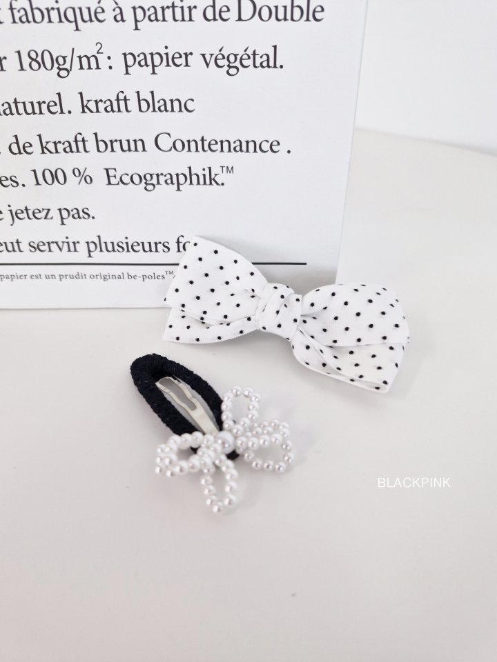 Black Pink - Korean Children Fashion - #stylishchildhood - Pearl Dot Set - 2