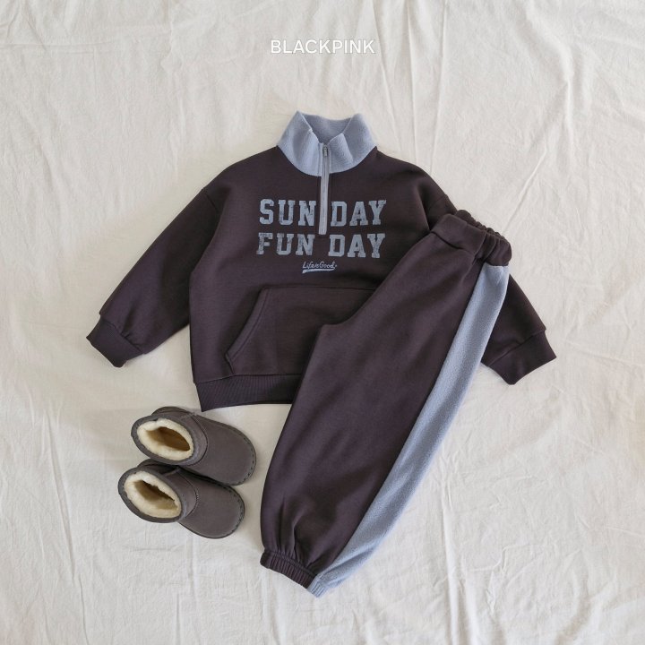 Black Pink - Korean Children Fashion - #toddlerclothing - Sunday Cozy Top Bottom Set - 4