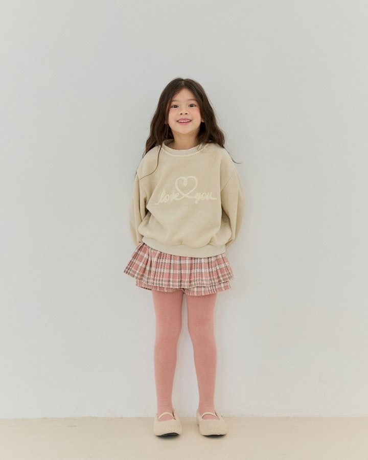 Bonaloi - Korean Children Fashion - #designkidswear - Love Boucle Embroidery Sweatshirts - 5