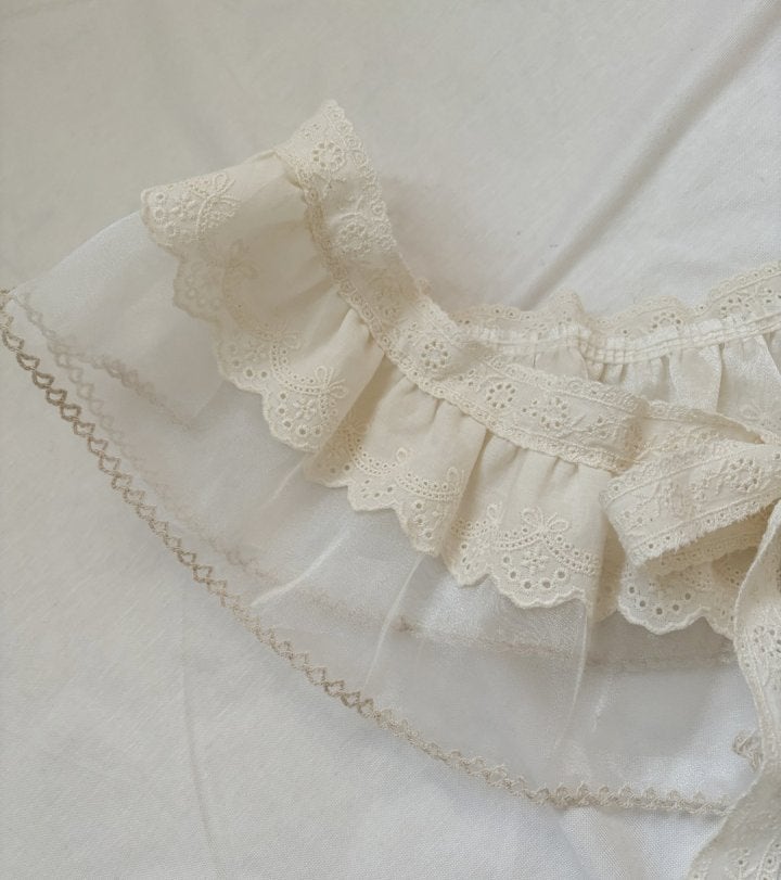 Bonaloi - Korean Children Fashion - #designkidswear - Organdy Lace Apron - 2