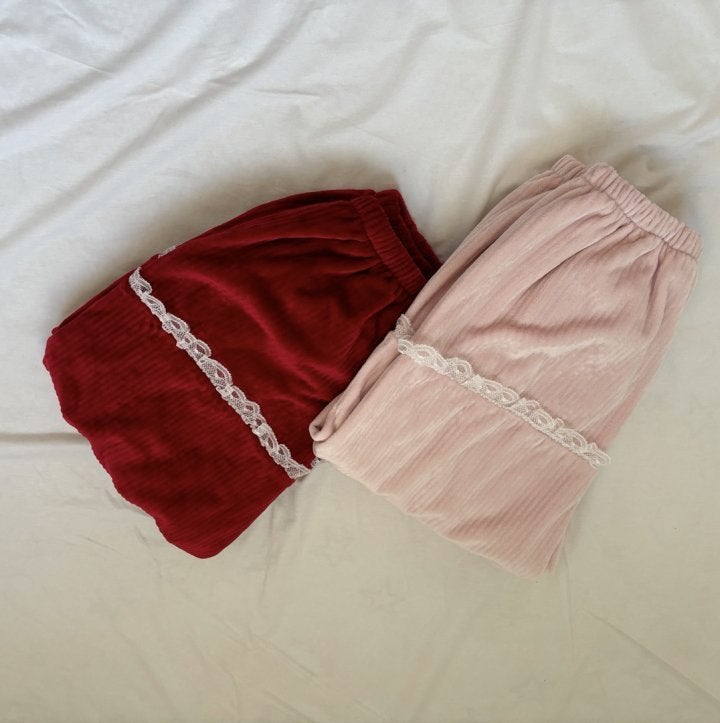 Bonaloi - Korean Children Fashion - #kidzfashiontrend - Hidden Lace Jogger Pants - 2