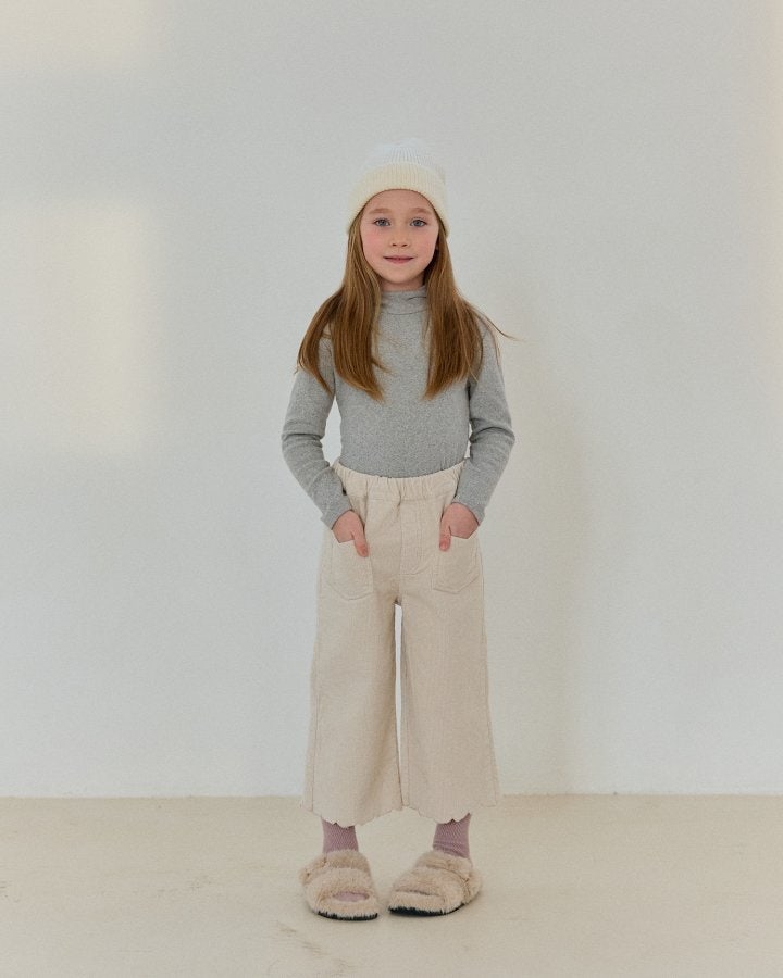 Bonaloi - Korean Children Fashion - #littlefashionista - Corduroy Scallop Pants - 12