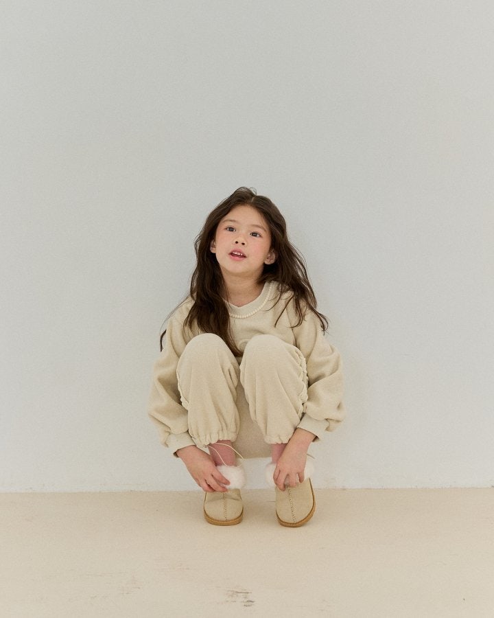 Bonaloi - Korean Children Fashion - #prettylittlegirls - Creamy Lace Jogger Pants - 5
