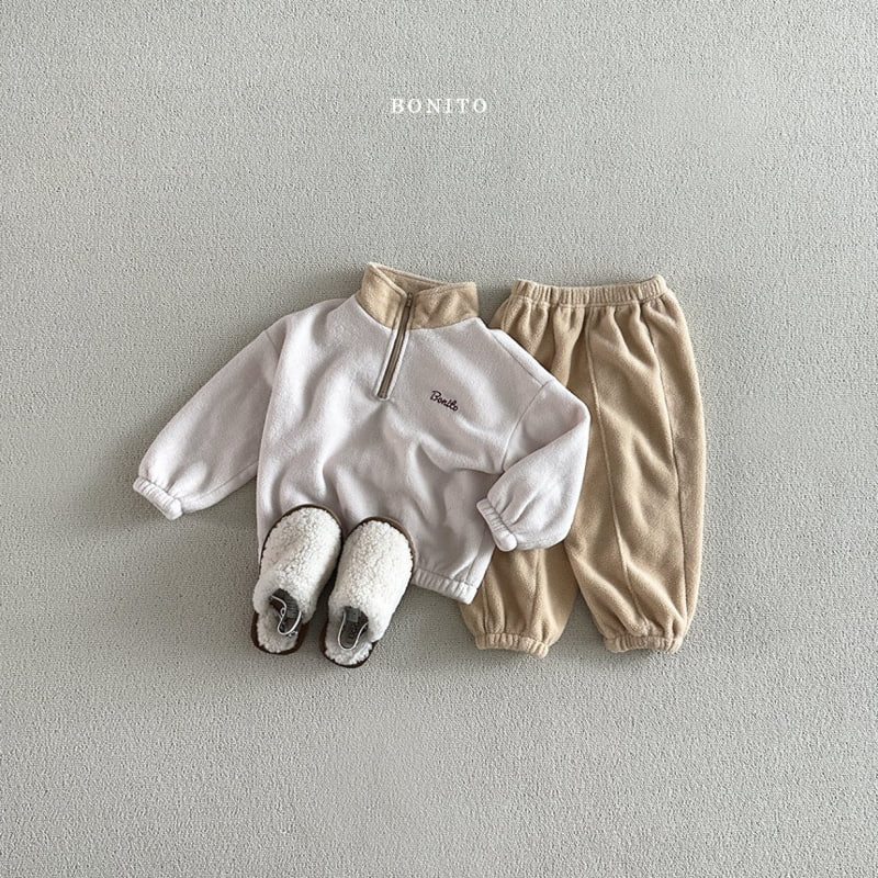 Bonito - Korean Baby Fashion - #babyfever - Raglan Half Zip-up Top Bottom Set - 6