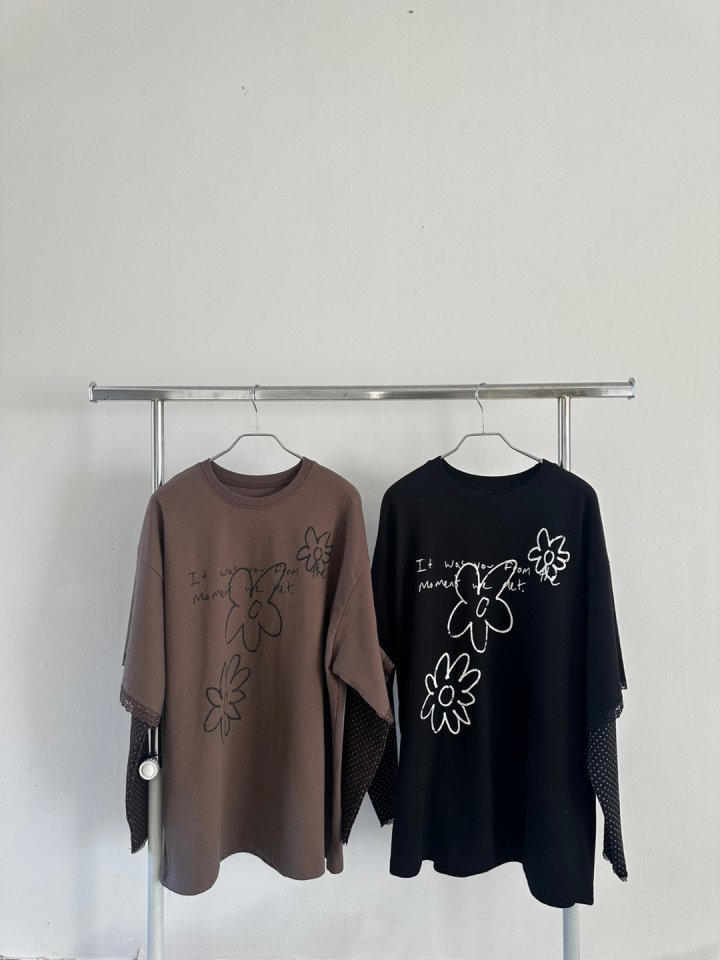 Bricklane - Korean Women Fashion - #momslook - Dot Layered Tee - 3