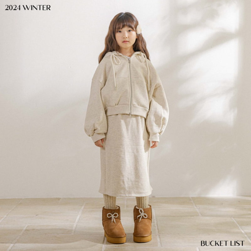 Bucket List - Korean Children Fashion - #fashionkids - Brushed Crop Hooded Zip-up - 4