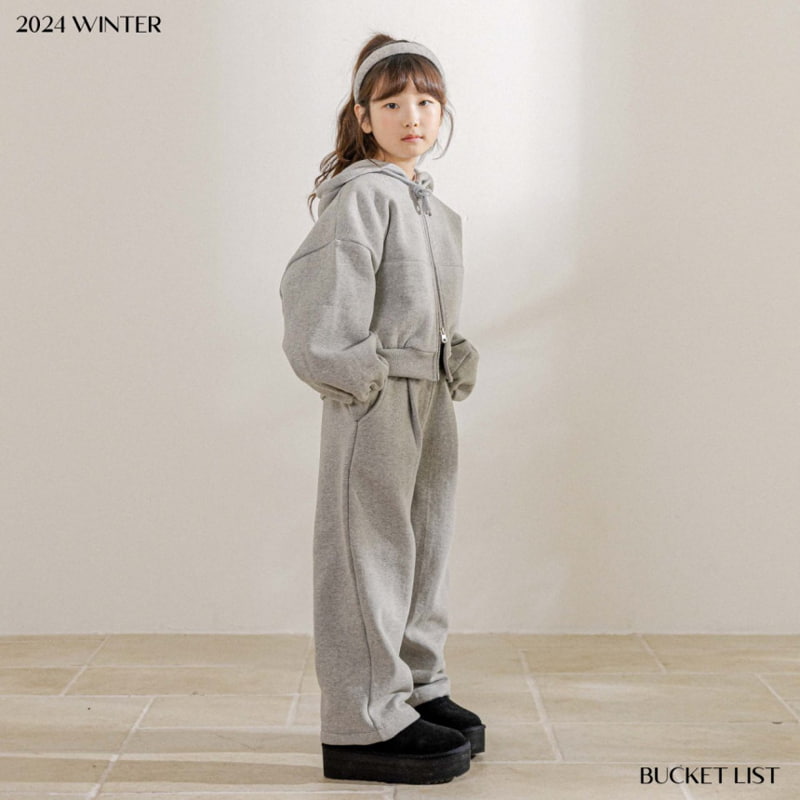Bucket List - Korean Children Fashion - #kidzfashiontrend - Brushed Crop Hooded Zip-up - 6