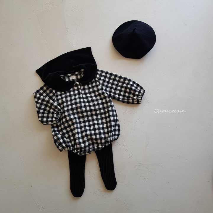 Choucream - Korean Baby Fashion - #babygirlfashion - Check Sailor Bodysuit