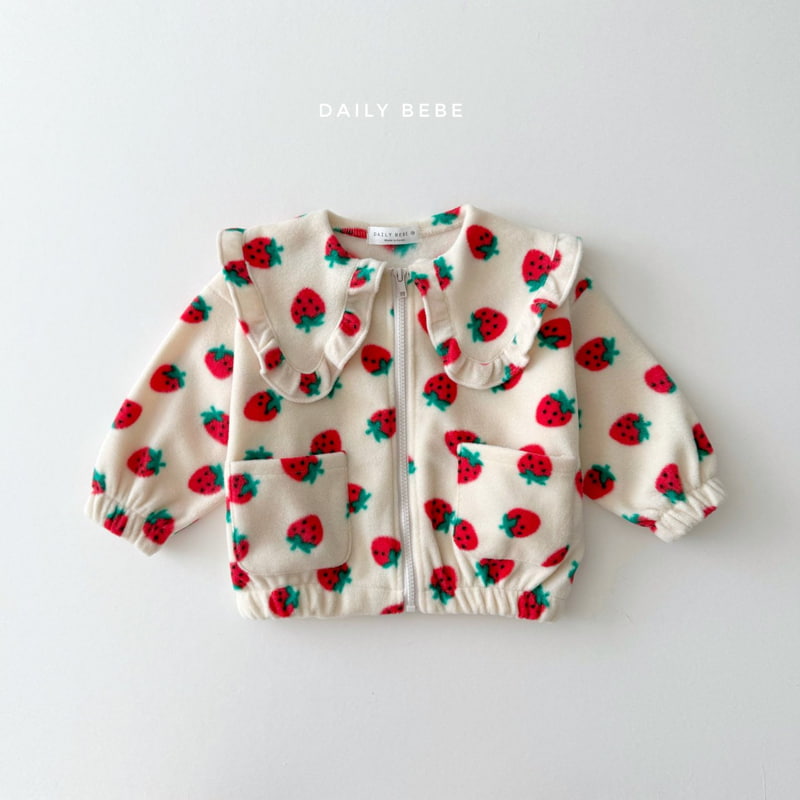 Daily Bebe - Korean Children Fashion - #fashionkids - Frill Fleece Zip-up Jacket - 5