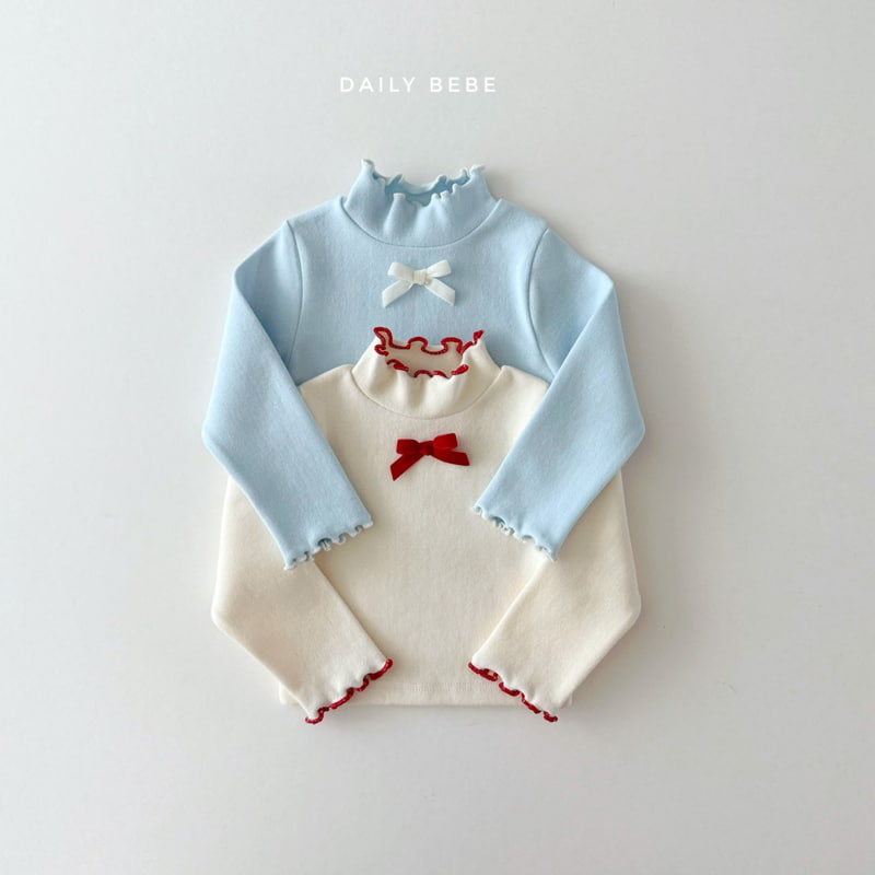 Daily Bebe - Korean Children Fashion - #minifashionista - Mockneck Wave Tee