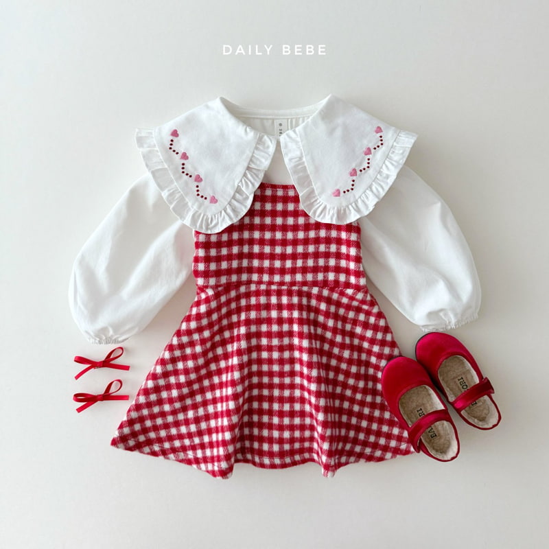 Daily Bebe - Korean Children Fashion - #toddlerclothing - Eve Check One-piece - 7