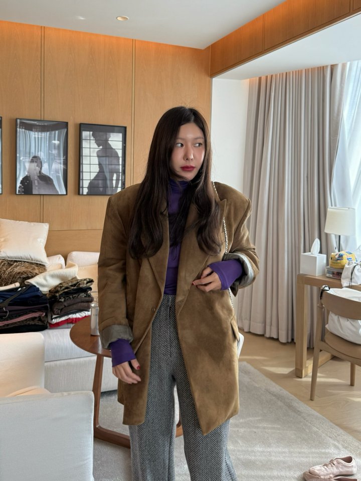 Dailyjud - Korean Women Fashion - #momslook - Real Leather Suede Quilted Jacket - 9