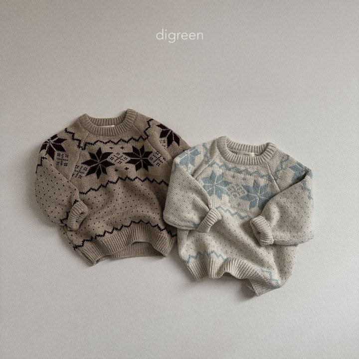 Digreen - Korean Children Fashion - #childrensboutique - Snowflake Knit