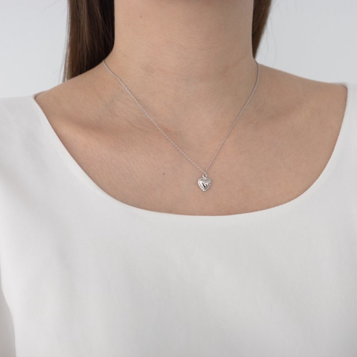 Eeiitt - Korean Women Fashion - #momslook - Fushia Heart Necklace