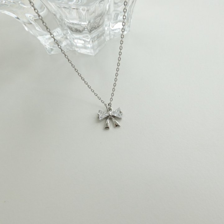 Eeiitt - Korean Women Fashion - #momslook - Mini Cute Butterfly Ribbon Necklace - 5