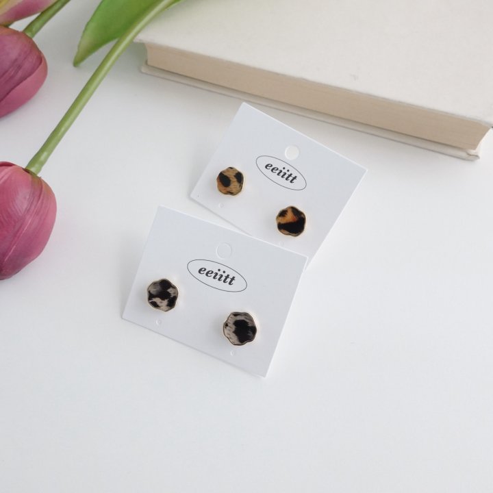 Eeiitt - Korean Women Fashion - #momslook - Crick Leopard Earring - 9