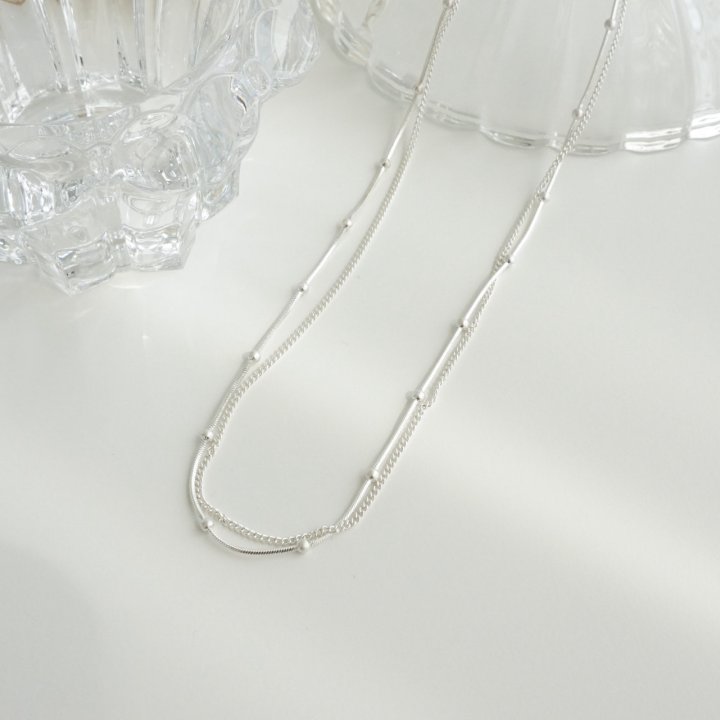 Eeiitt - Korean Women Fashion - #womensfashion - Layered Mini Ball Double Necklace - 4