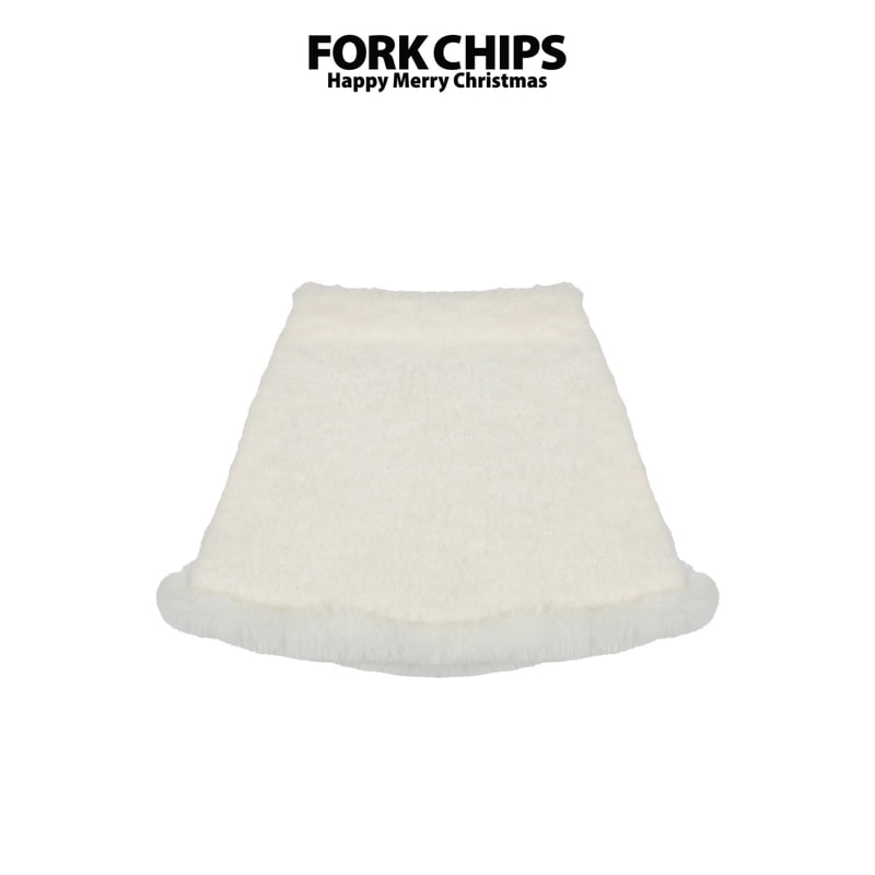 Fork Chips - Korean Children Fashion - #minifashionista - White Tree Skirt