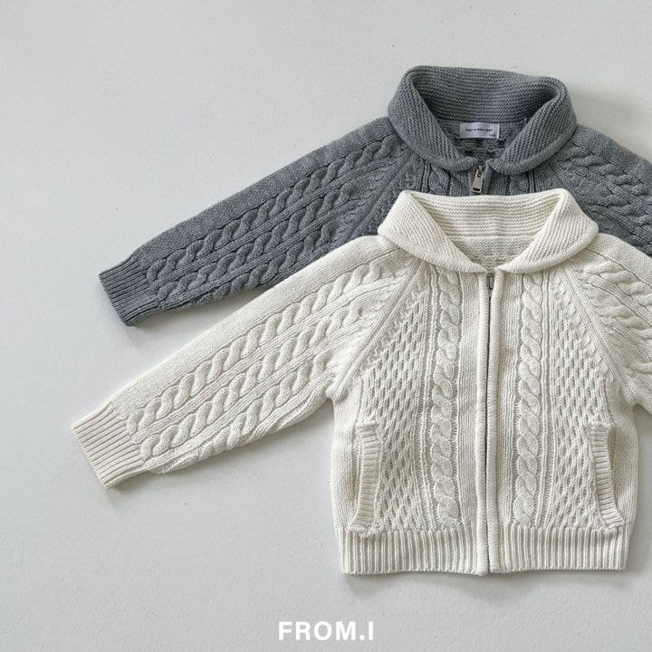 From I - Korean Children Fashion - #kidsstore - Shawl Collar Twist Zip-up Jacket - 2