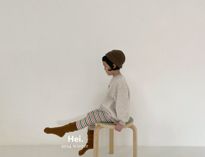 Hei - Korean Baby Fashion - #babylifestyle - Heart Bear Long Tee - 3