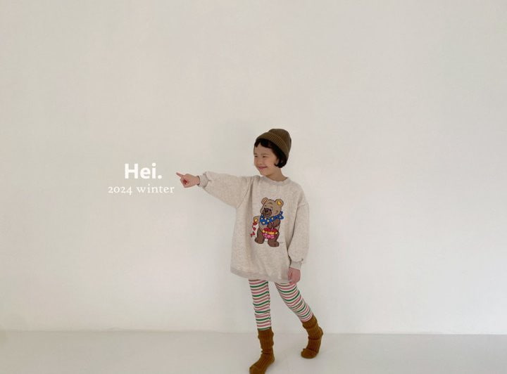 Hei - Korean Baby Fashion - #babyoutfit - Heart Bear Long Tee - 7