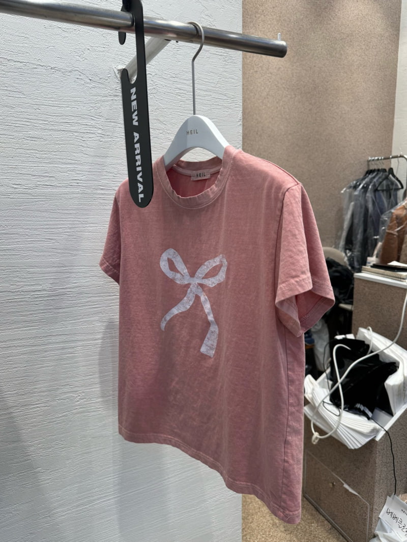 Heil - Korean Women Fashion - #momslook - Pigment Ribbon Tee - 5