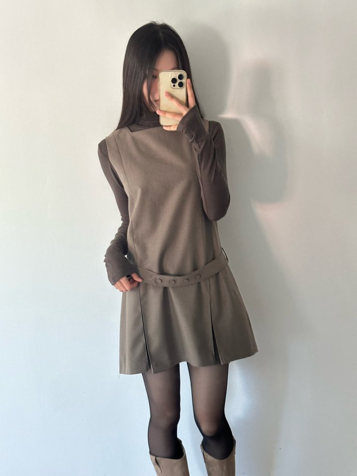 Hue - Korean Women Fashion - #momslook - Button Mini One-piece - 6