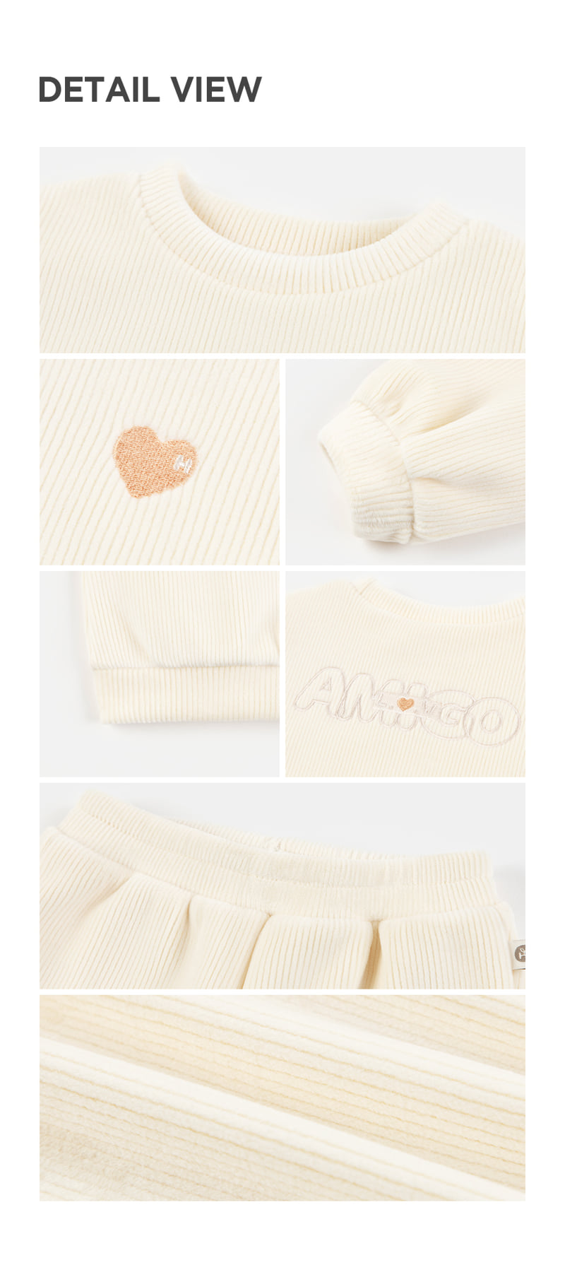 Kids Clara - Korean Baby Fashion - #babyoutfit - Amigo Double Veloa Baby Setup_Cream - 10