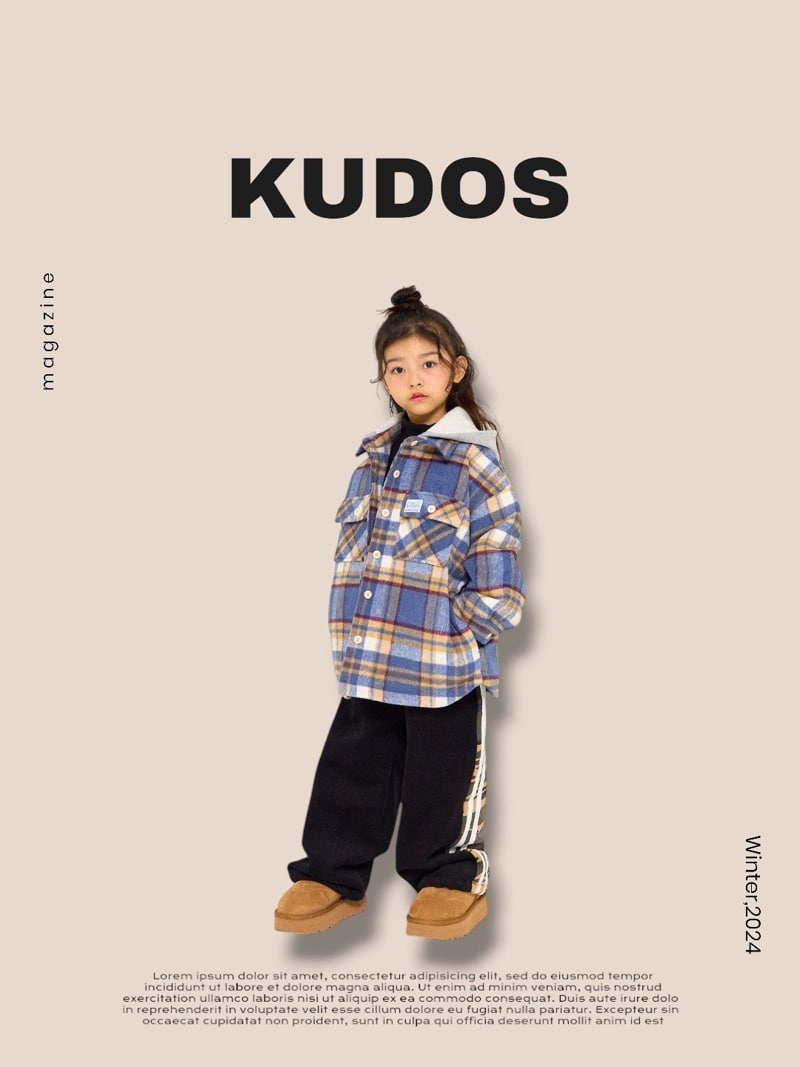 Kudos - Korean Children Fashion - #magicofchildhood - Check Flannel Hooded Jacket - 2