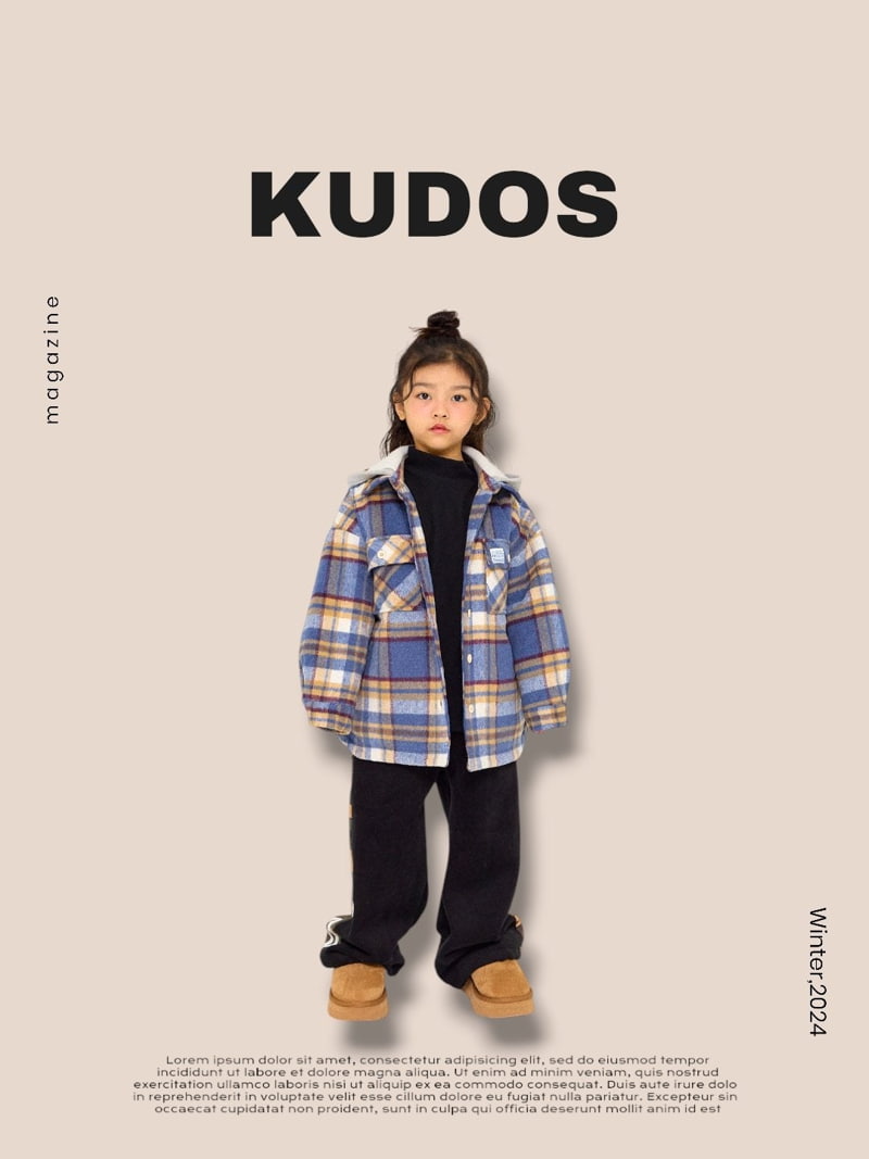 Kudos - Korean Children Fashion - #minifashionista - Check Flannel Hooded Jacket - 3