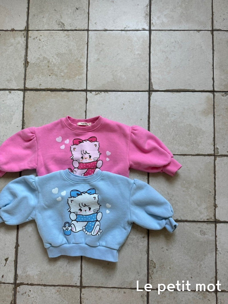 Le petitmot - Korean Children Fashion - #designkidswear - Ribbon Cat Sweatshirt - 2