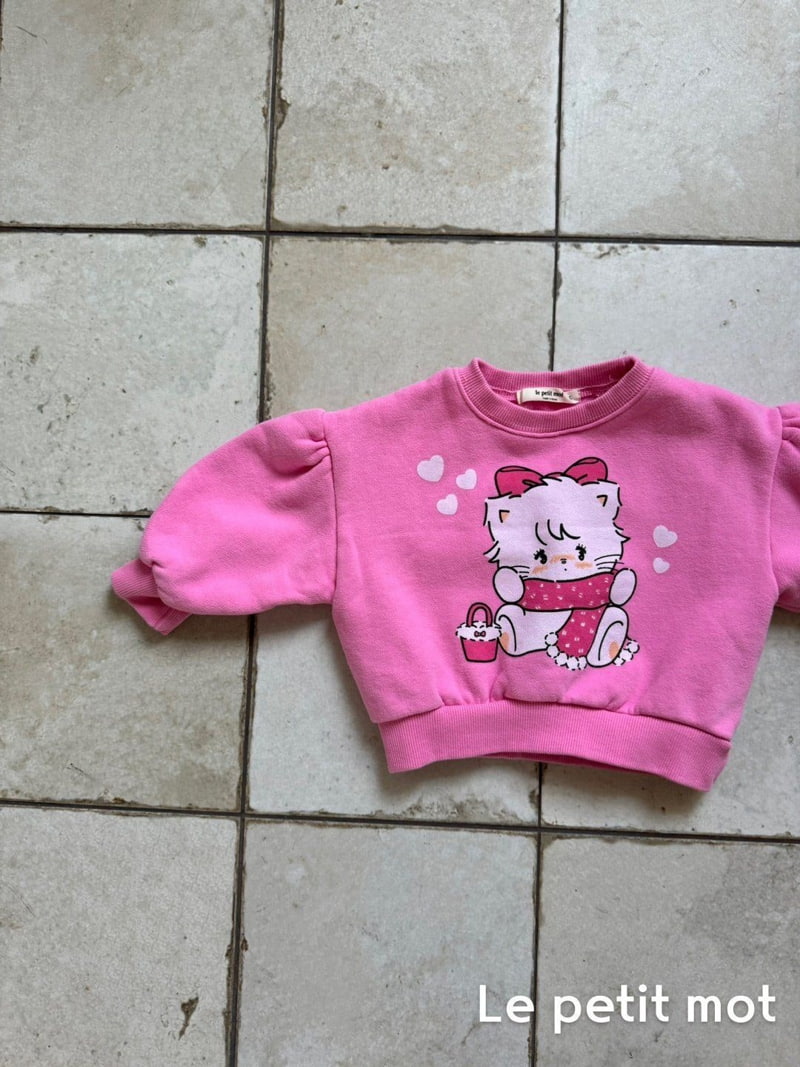 Le petitmot - Korean Children Fashion - #kidsshorts - Ribbon Cat Sweatshirt - 5