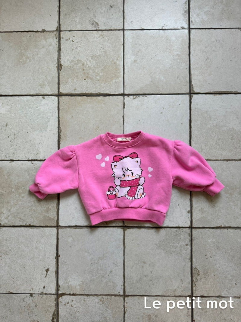 Le petitmot - Korean Children Fashion - #kidsstore - Ribbon Cat Sweatshirt - 6