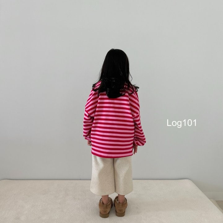 Log101 - Korean Children Fashion - #Kfashion4kids - Stripe Loose Fit Tee - 8