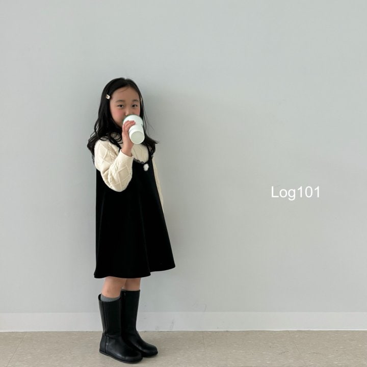 Log101 - Korean Children Fashion - #kidsstore - Cute Velvet One-piece