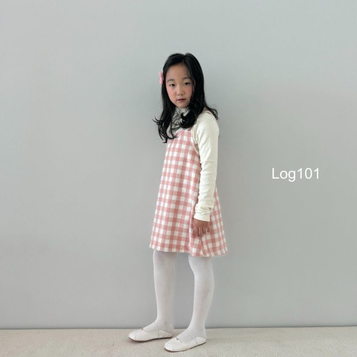 Log101 - Korean Children Fashion - #littlefashionista - Pale Checker One-piece - 4