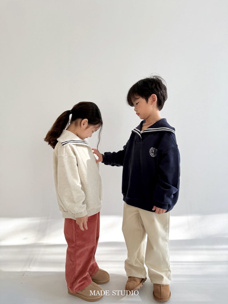 Made Studio - Korean Children Fashion - #minifashionista - Sailor Collar Sweatshirt - 5