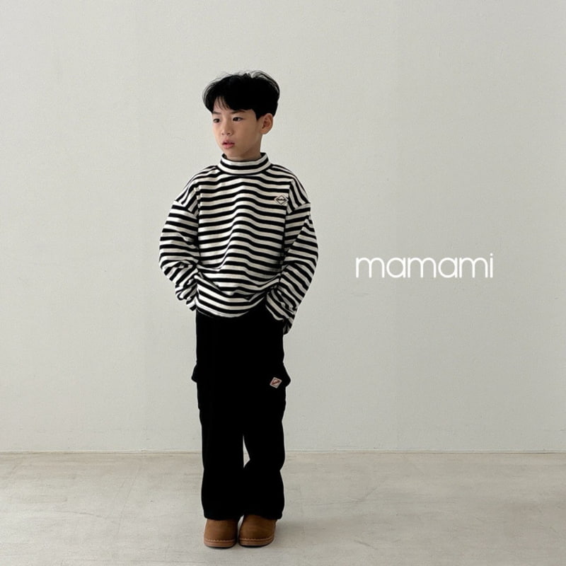 Mamami - Korean Children Fashion - #kidsstore - Hug Stripe Turtleneck Tee - 6