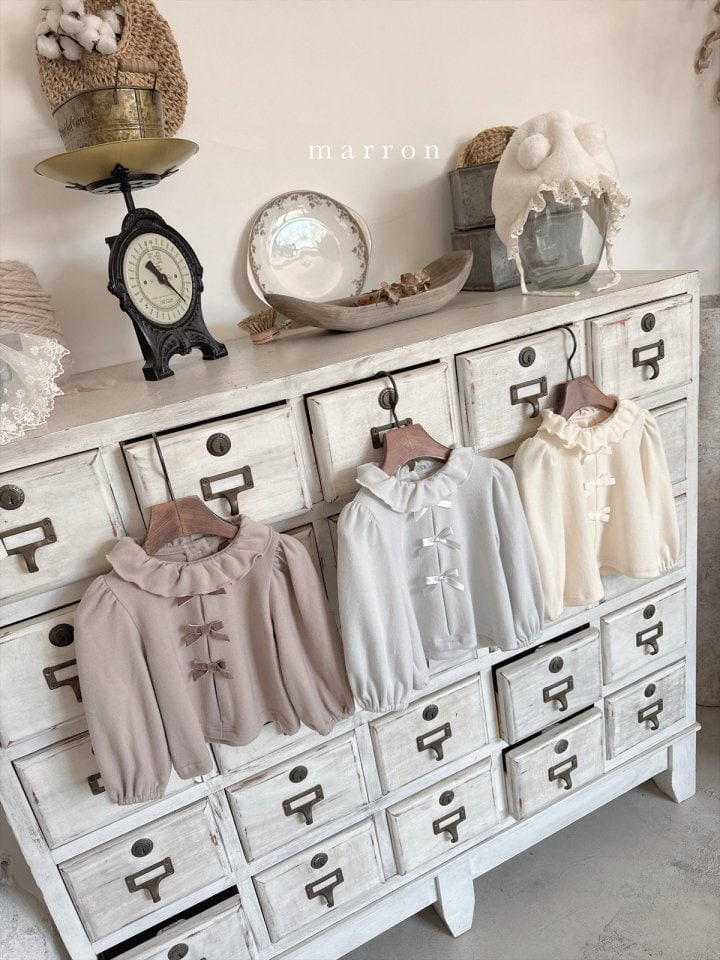 Marron - Korean Baby Fashion - #babyclothing - Ribbon Frill Tee