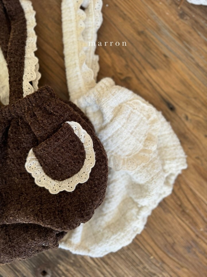 Marron - Korean Baby Fashion - #babygirlfashion - Lace Bloomer - 3