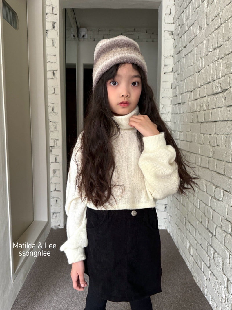 Matilda & Lee - Korean Children Fashion - #todddlerfashion - Crop Turtleneck Knit - 5