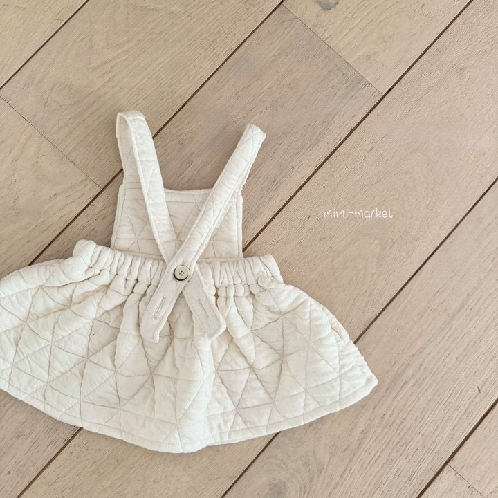 Mimi Market - Korean Baby Fashion - #babyoninstagram - Quilted Suspenders One-piece - 5