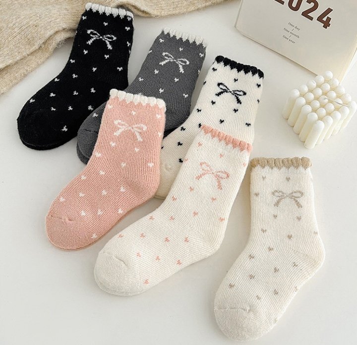 Miso - Korean Children Fashion - #toddlerclothing - Ribbon Love Socks Set (set of 3)