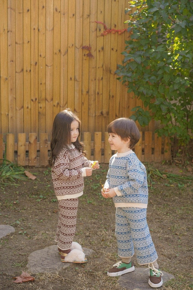 Moncher Chouchou - Korean Children Fashion - #prettylittlegirls - Snowflake Top Bottom Set - 4