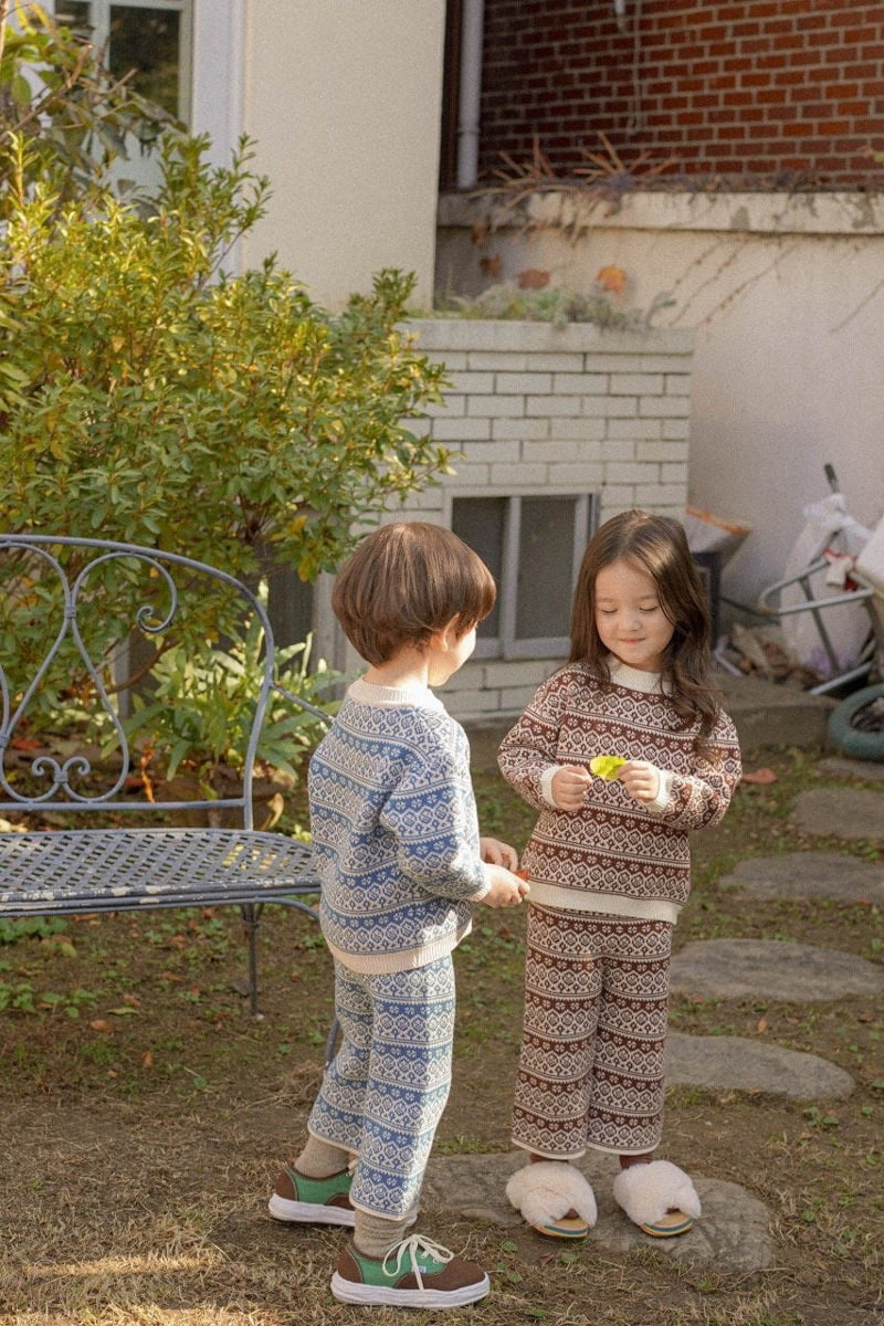 Moncher Chouchou - Korean Children Fashion - #toddlerclothing - Snowflake Top Bottom Set - 5