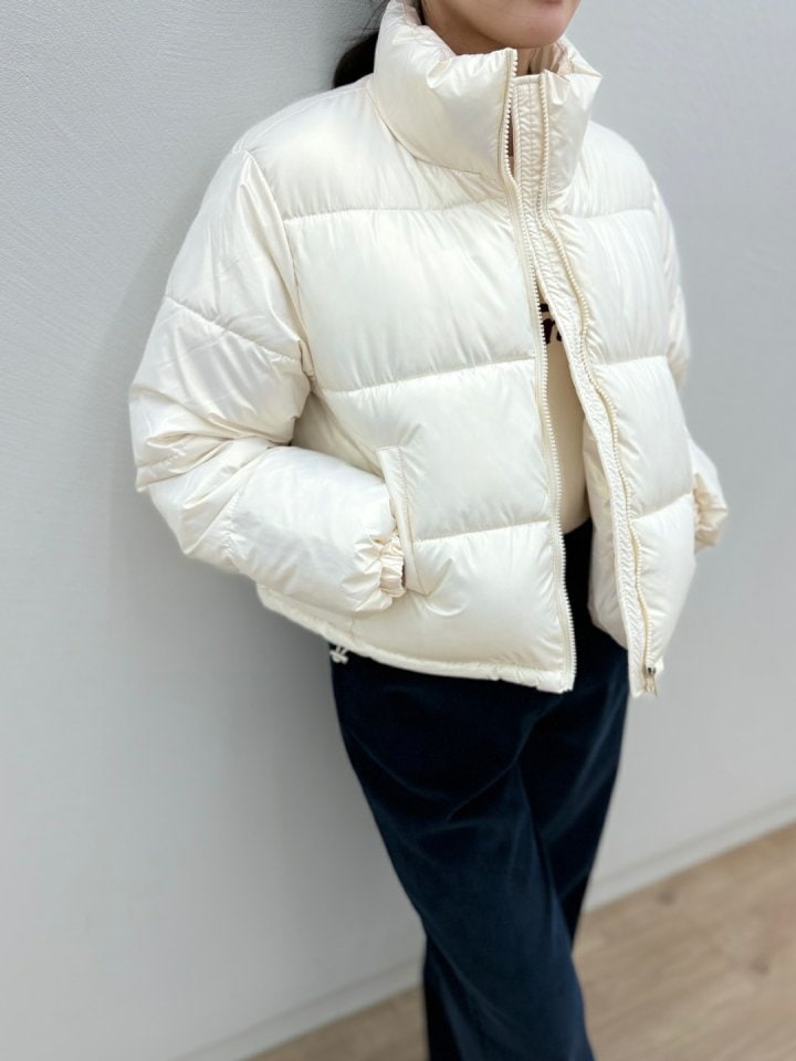 Most - Korean Women Fashion - #romanticstyle - Crop Padding Jumper - 7