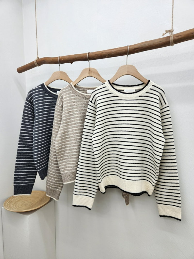 Most - Korean Women Fashion - #womensfashion - Mogan Stripe Knit Sweater - 12